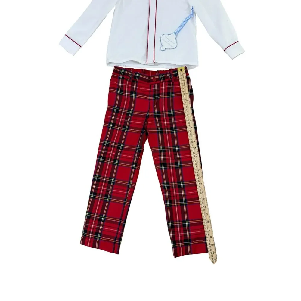 Edgehill Collection Boys 2 Piece Red Plaid Outfit Set Shirt Pants Size 6 NWT